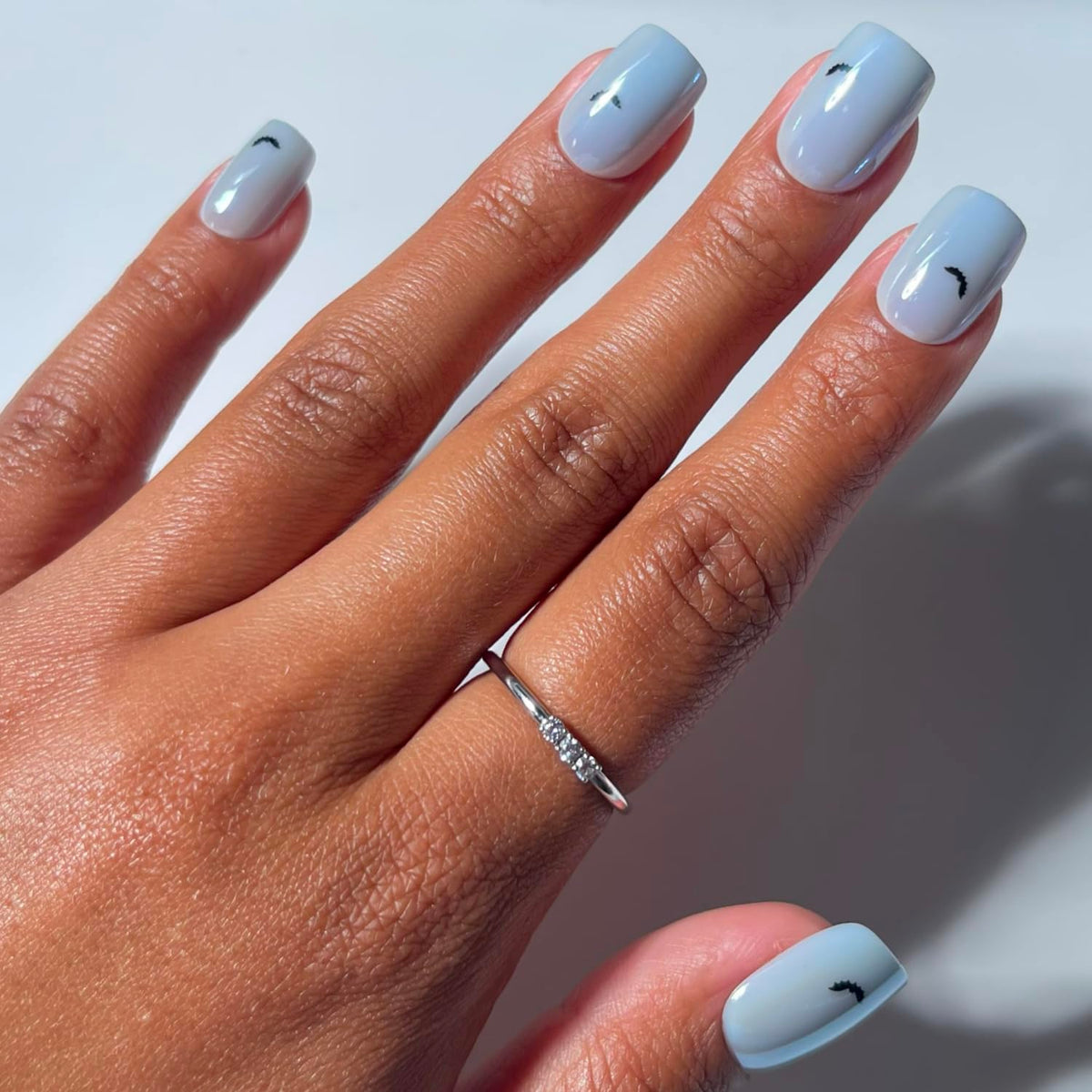 Glamnetic Halloween Press On Nails, Short Almond Glossy, Ghost Besties