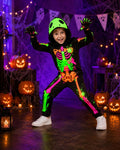 Glow in the Dark Colorful Skull Bones Jumpsuit Halloween Outfit for Kids Unisex Toddler Luminous Skeleton Costumes