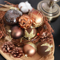 HipTree 12ct 2.36 in Copper Gold Velvet Baubles for Tabletop Christmas Tree