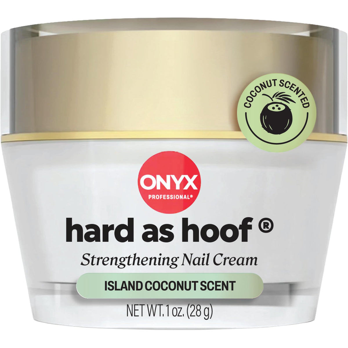 Onyx Professional Hard as Hoof Nail Strengthening Cream, Cherry Almond Scent - Made in USA, Nail Growth & Conditioning Cuticle Cream Stops Splits, Chips, Cracks & Strengthens Nails, 1 oz