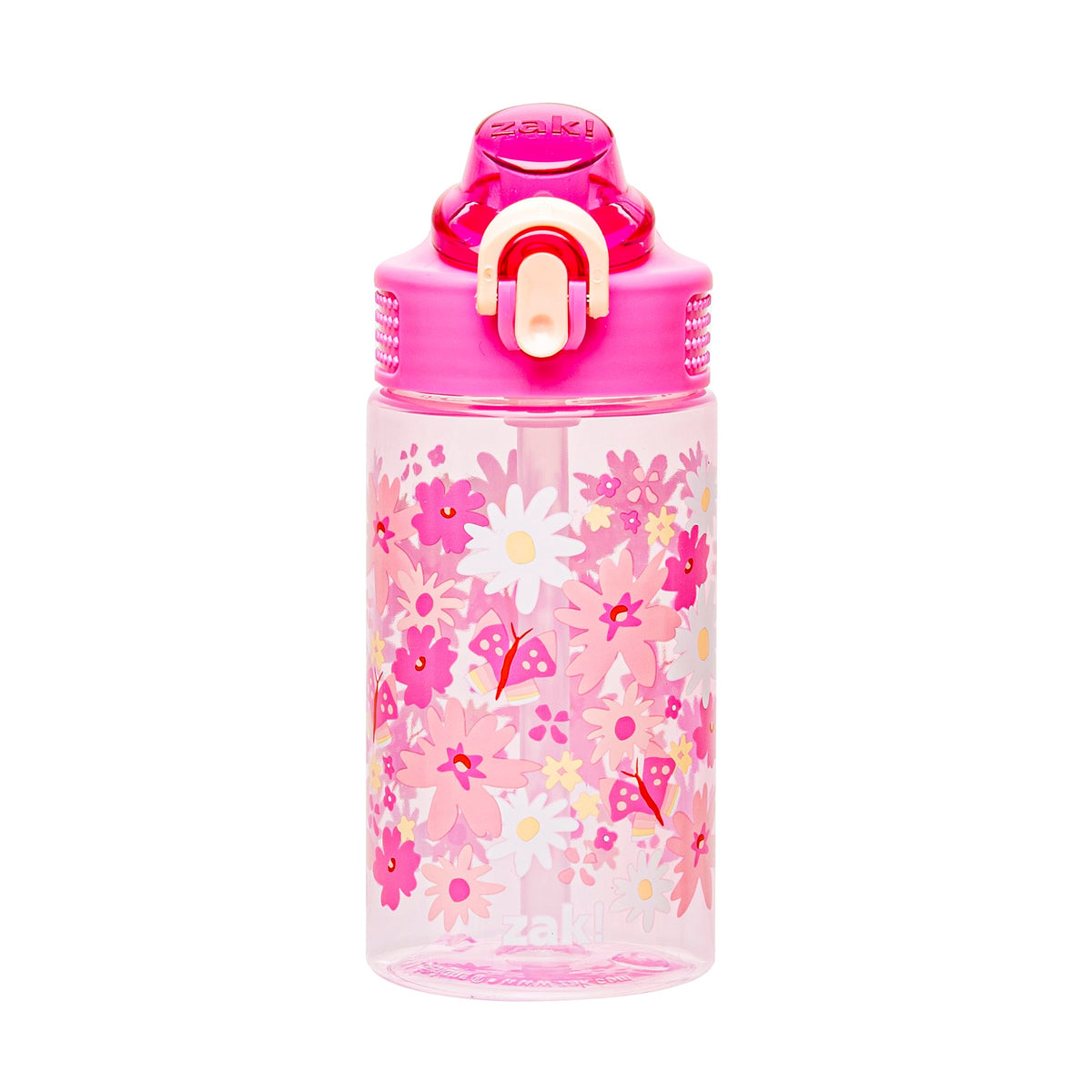 Zak Designs Sanrio Hello Kitty Sage 16oz Leak-Proof Straw Kids Water Bottle | BPA Free, Durable Plastic, Cupholder Friendly, Dishwasher Safe, Easy to Clean, Lid Lock, Handle, For School, Home, Travel