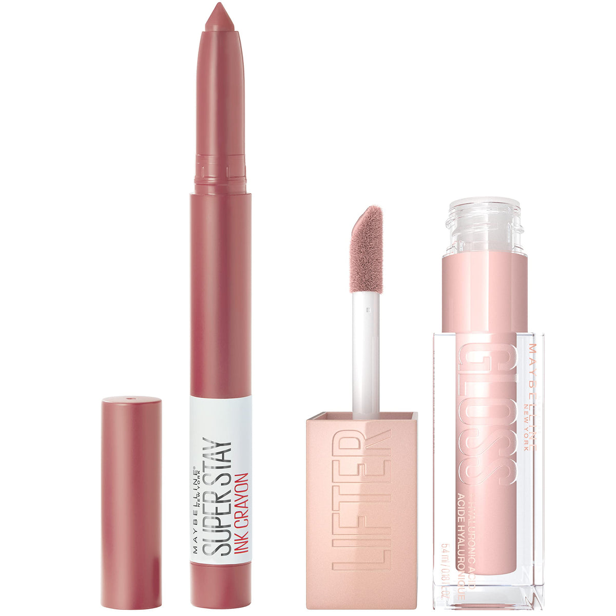 Maybelline New York Lifter Gloss Hydrating Lip Gloss with Hyaluronic Acid, Bubblegum, Sheer Bright Pink, 1 Count