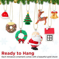 Mini Christmas Ornaments 24pcs, Miniature Christmas Tree Ornaments Set