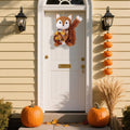 Fall Wreath for Front Door, 13.4" Thanksgiving Straw Fox Figurine with Woodchip Pinecone, Hanging Harvest Autumn Gifts, Tabletop Centerpieces, Woodland Animal Home Kitchen Office Decor