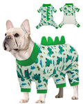 CuteBone Dinosaur Costume Dog Pajamas, Stretchy Spandex Crystal Velvet Sleepwear Coat for Small Dogs, Soft & Warm Pet Outfit Clothes for Cold Weather, Cozy Pullover Design COSP05XXL