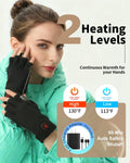 uncn Heated Gloves Fingerless for Women Man with 3.7V 3000mAh Battery Cordless Work Touchscreen Gloves for Winter Cold Weather Rechargeable Electric