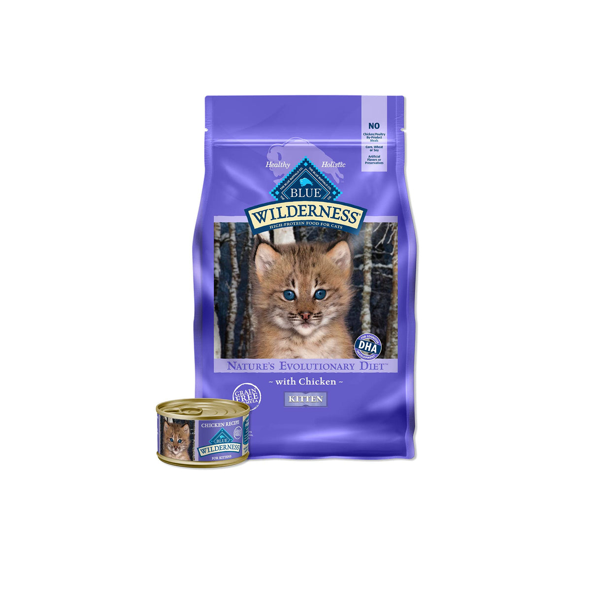 Blue Buffalo Wilderness with Chicken Natural High-Protein Grain-Free Dry Cat Food for Kittens, Real Chicken First, Antioxidant-Rich LifeSource Bits Support Immunity, DHA & ARA for Development, 5 lbs.