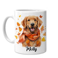 Hyturtle Fall Cat Maple Leaves Coffee Mug with Spoon Gifts on Birthday