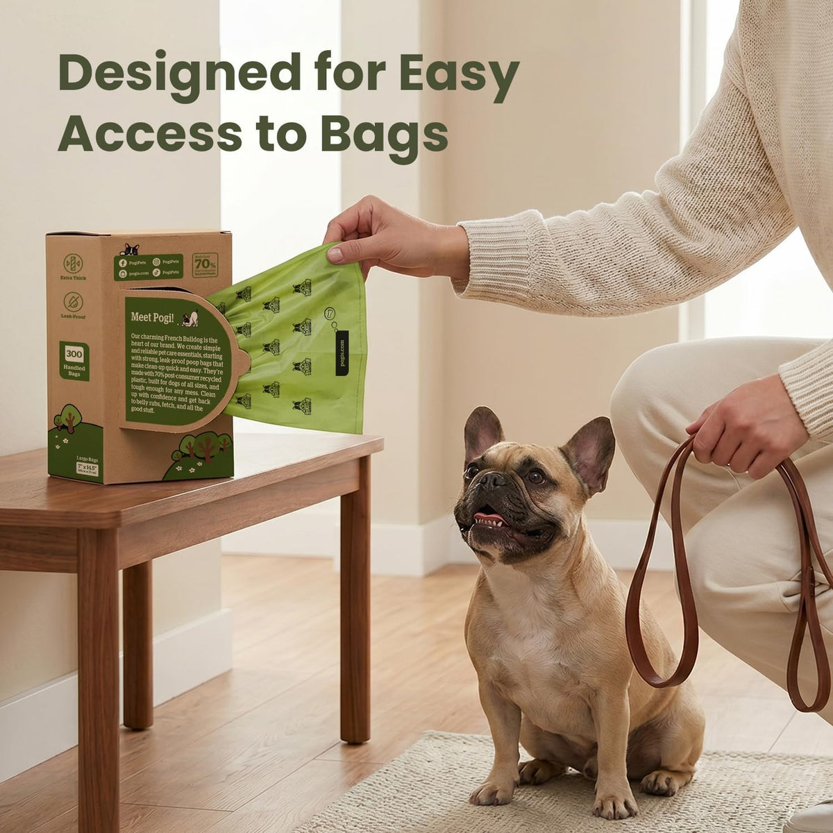 Pogi’s Dog Poop Bags with Handles – Extra-Thick, Leak-Proof, Large, Fresh Scent, 300-Count
