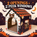 Halloween Cardboard Cat House with Scratcher Pad, 16.5 x 12.5 x 15.5 in