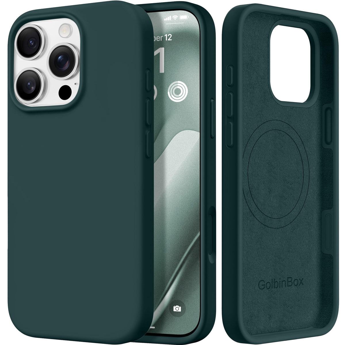 GolbinBox Magnetic for iPhone 16 Pro Max Case, Silicone Cover, Chalk Pink