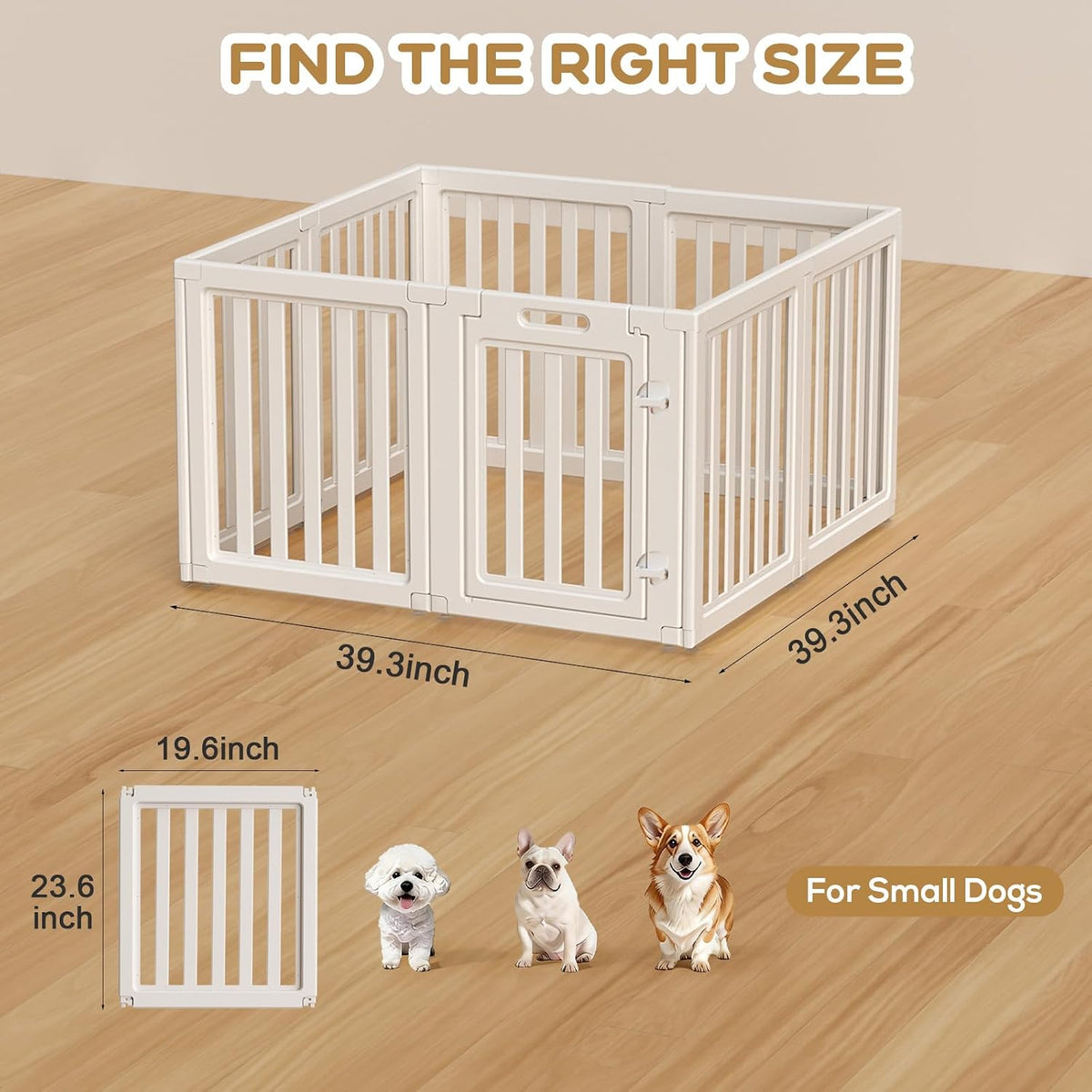 Dog Playpen, Clear Dog Pen, Dog Pen Indoor, Easy to Install and Remove Dog Play Pen, Puppy Playpen Suitable for Dogs, Cats,Dog Playpen Indoor (White, 23.6 inch Height, 8 Panels)