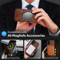 LOHASIC for iPhone 17 Leather Case, Magnetic Phone Case 6.3", Vintage Brown