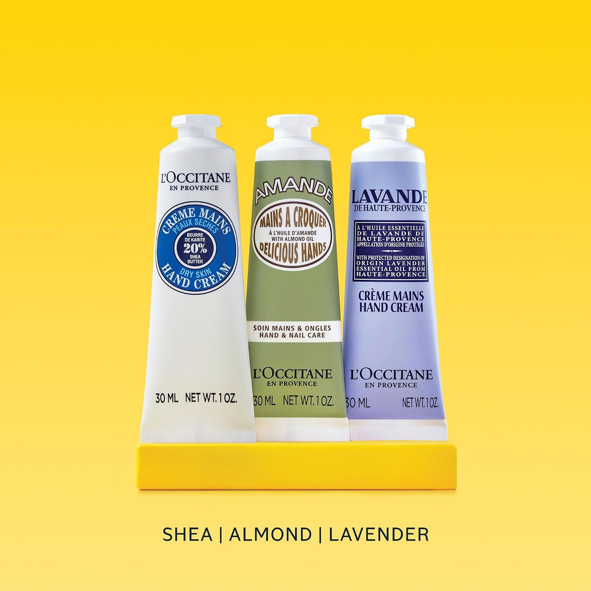 L’Occitane Hand Cream Classics 3-Piece Gift Set, Moisturizing Skincare Trio, Nourishing Creams for Dry Hands, Nails, and Cuticles, Travel-Sized, Vegan