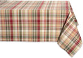 DII Fall Tablecloth Rectangle 60x84, Thanksgiving Cotton Plaid, Give Thanks