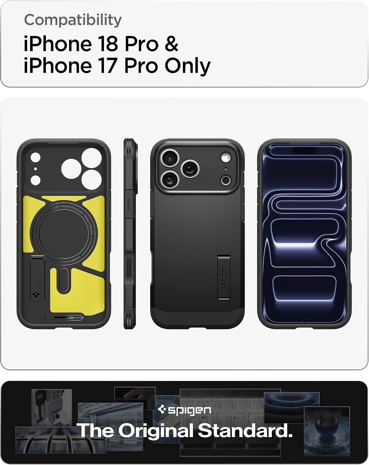 Spigen Tough Armor T MagFit for iPhone 17 Pro / 18 Pro Case, Black