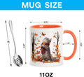 Hyturtle Fall Cat Maple Leaves Coffee Mug with Spoon Gifts on Birthday