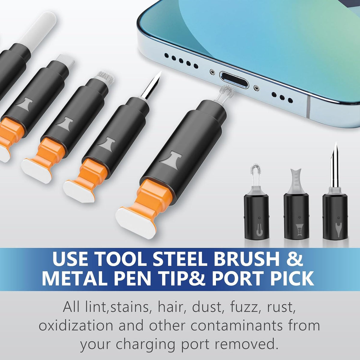 iPhone Cleaning Kit for Charging Port Cell Phone USB C with Storage Case