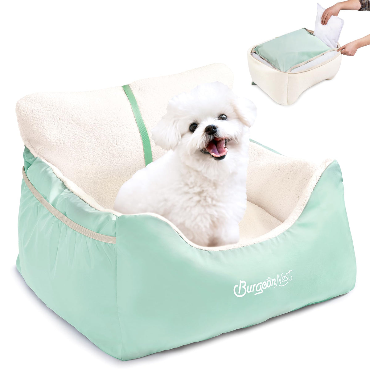 BurgeonNest Dog Car Seat for Small Dogs & Cats Under 25 lbs,Black