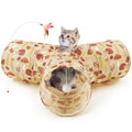 Tempcore Pet Cat Tunnel Tube Toys 3 Way Collapsible, Tunnels for Indoor Cats, Interactive Tube with Teaser Wand, Peek Holes & Hanging Ball, Black & Blue