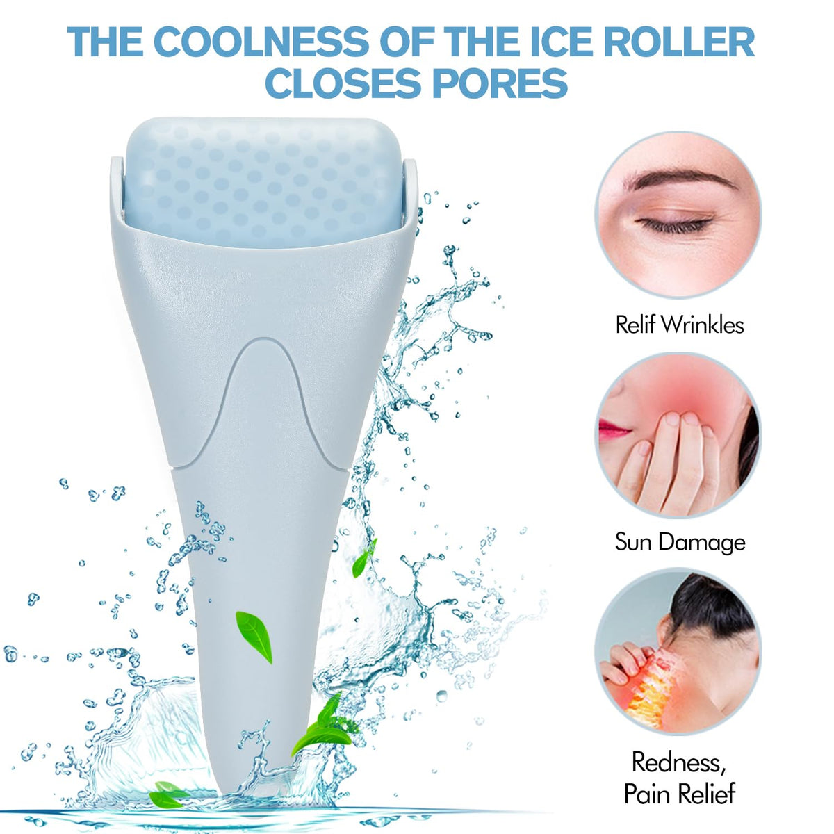 Fronnor Ice Roller for Face,Eyes,Facial Massager Tool,Soothing Skin Care Tool,Cooling Skincare Device for Puffiness,At-Home Spa Gift for Women