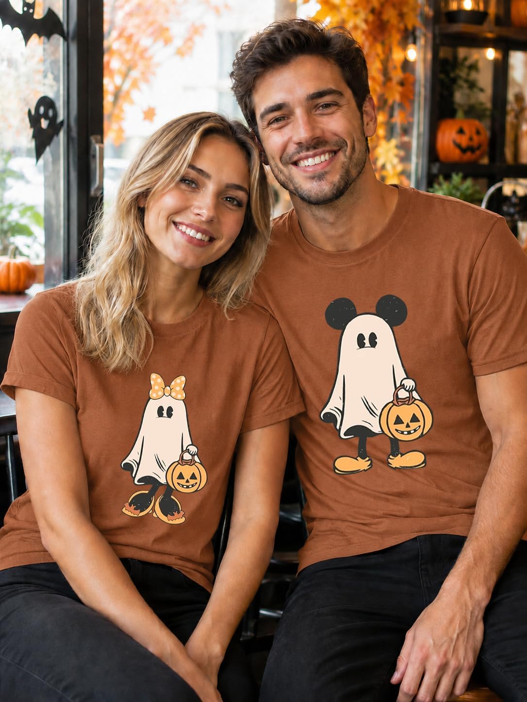 Halloween Shirts Cute Halloween Ghost Outfits Funny Pumpkin Graphic Tee Top