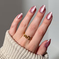Glamnetic Press On Nails - Short Round, Glossy Fake Nails 30 Pc Full Kit | Neutral press on nails, 12 sizes. Everyday glue-on set. Waterproof, chip-resistant, up to 2 weeks wear