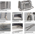 Henkelion Cat Carriers Dog Carrier Pet Carrier For Small / Medium Cats Dogs Puppies (Up To 15lbs), TSA Airline Approved Small Dog Carrier Soft Sided, Collapsible Waterproof Travel Puppy Carrier - Grey