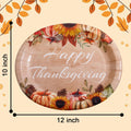 50Pack Thanksgiving Paper Plates - 10" x 12" Oval Paper Plates Dinner Size Large Disposable Platter Heavy Duty For Happy Thanksgiving Serving Tray Autumn Fall Harvest Party Supply