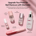Glamnetic Press On Nails - Short Round, Glossy Fake Nails 30 Pc Full Kit | Neutral press on nails, 12 sizes. Everyday glue-on set. Waterproof, chip-resistant, up to 2 weeks wear