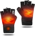 uncn Heated Gloves Fingerless for Women Man with 3.7V 3000mAh Battery Cordless Work Touchscreen Gloves for Winter Cold Weather Rechargeable Electric