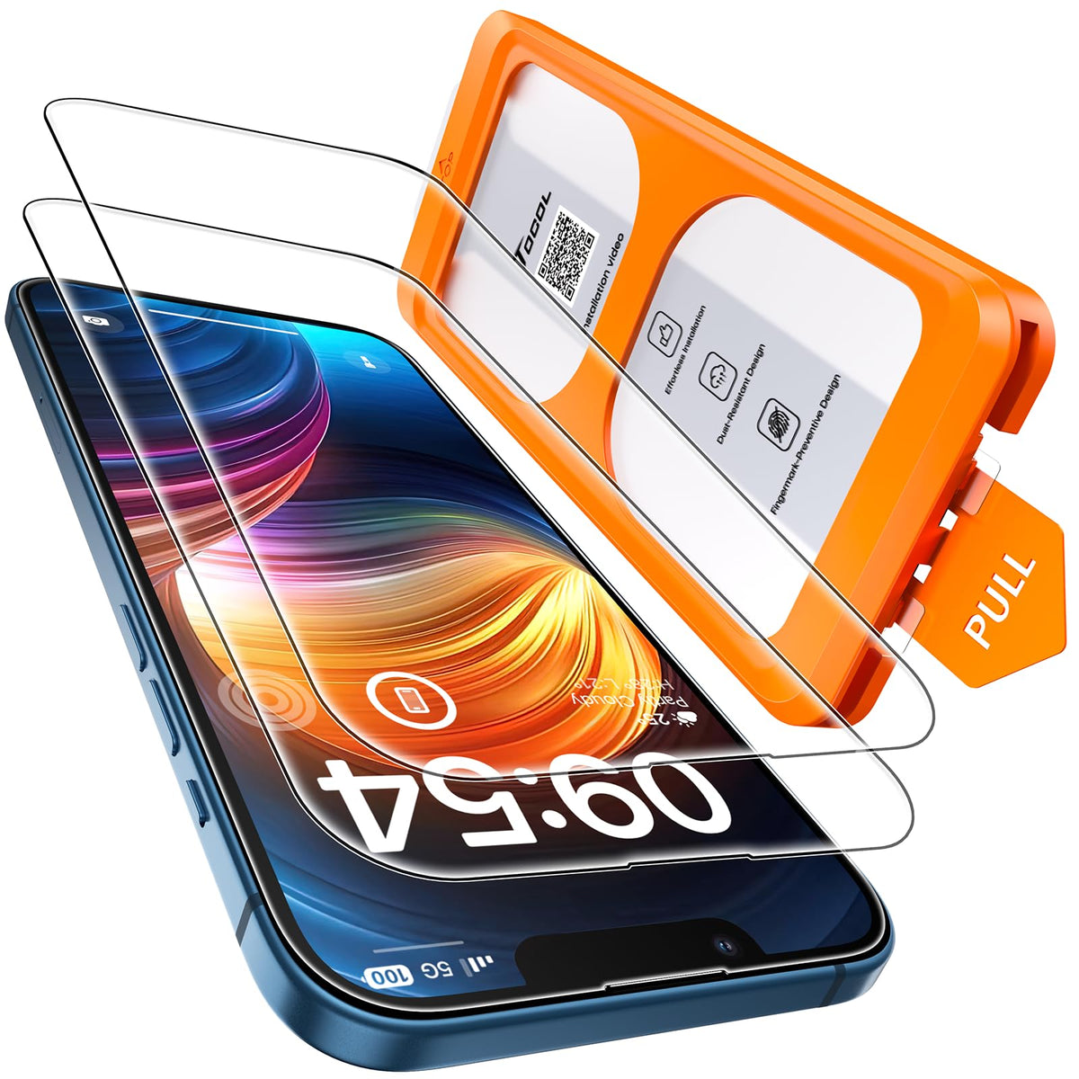 TOCOL for iPhone 15 Pro Screen Protector, Easy Installation