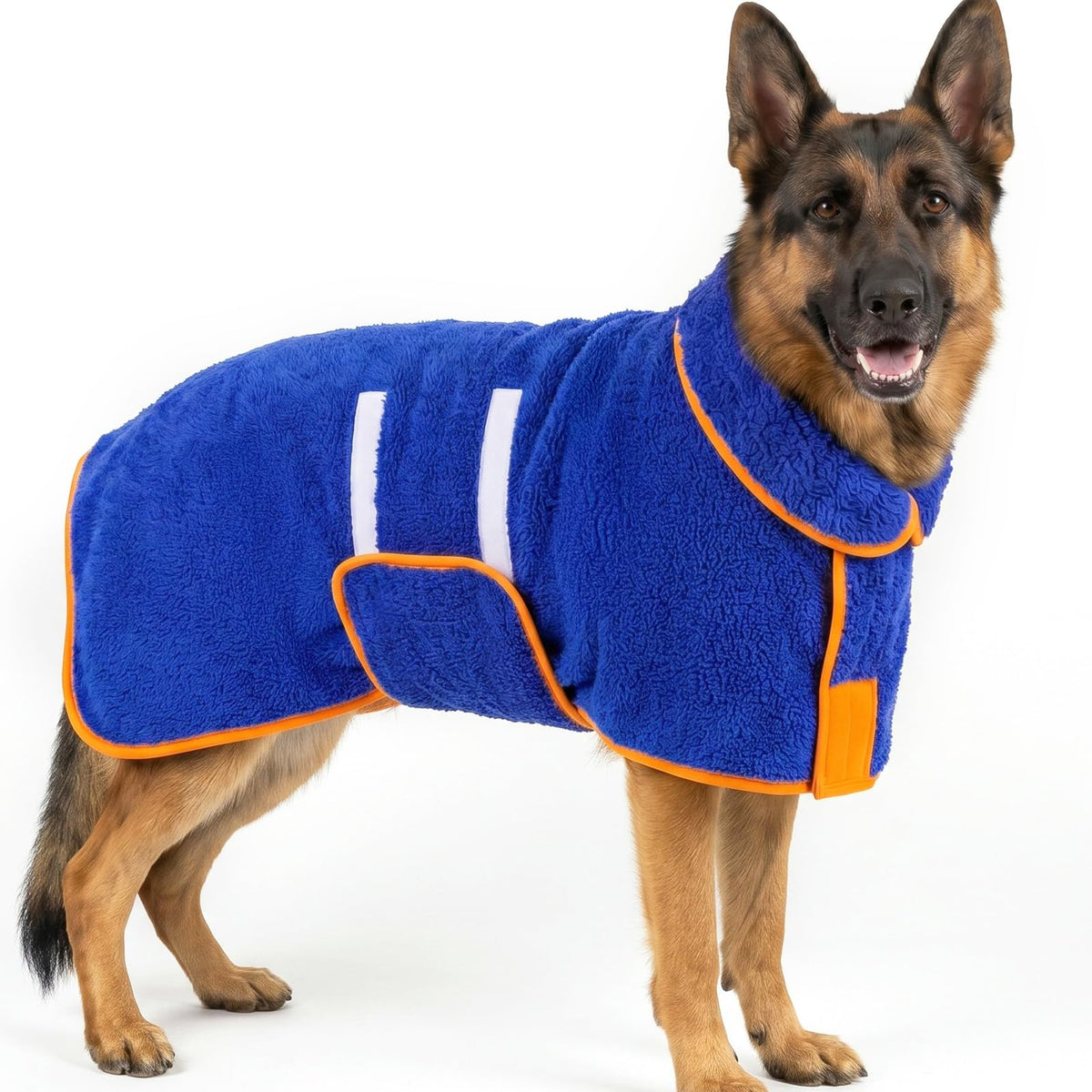 Dog Bathrobe, Super Absorbent for Small to Large Dogs, Dark Blue XL | Dog Robes with Soft Fleece, Warm & Cozy, Adjustable Fit, and Quick Drying Coat for Baths Swimming and Grooming