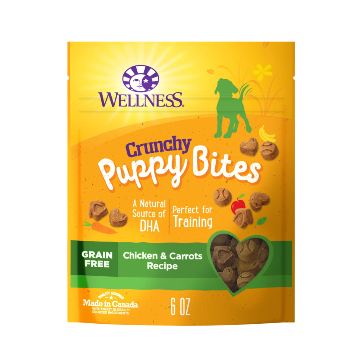 Wellness Soft Puppy Bites Dog Training Treats, Natural, Grain Free, Lamb and Salmon Recipe, 8 oz Bag