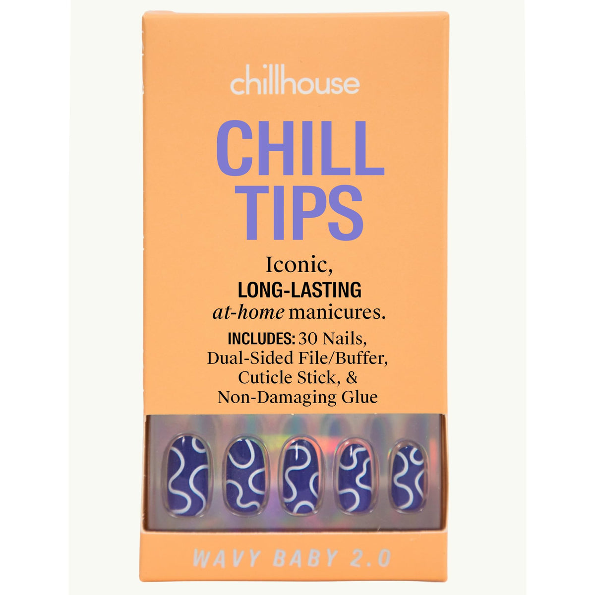 Chillhouse - Chill Tips, Press on Nails Kit - Sea Siren (Almond) - 30 Nail Shapes & Sizes - Up to 2 Weeks of Wear - Customizable Fit - Reusable - Latina Founded & Women Owned - Beauty & Self Care