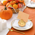 Yaomiao 16 Pcs Thanksgiving Table Decor Pumpkin Place Card Holders Mini Name Number Holders for Thanksgiving Table Setting Fall Autumn Party Photo Picture Wedding Decor(Gold)