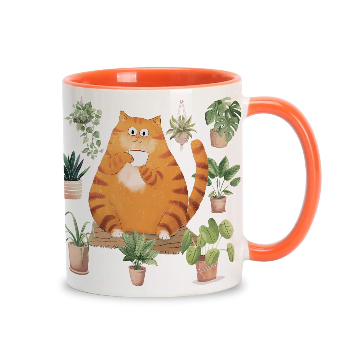 Hyturtle Fall Cat Maple Leaves Coffee Mug with Spoon Gifts on Birthday