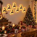 LED Reindeer Wall Decorations,3D Wooden Christmas Lighting Decor