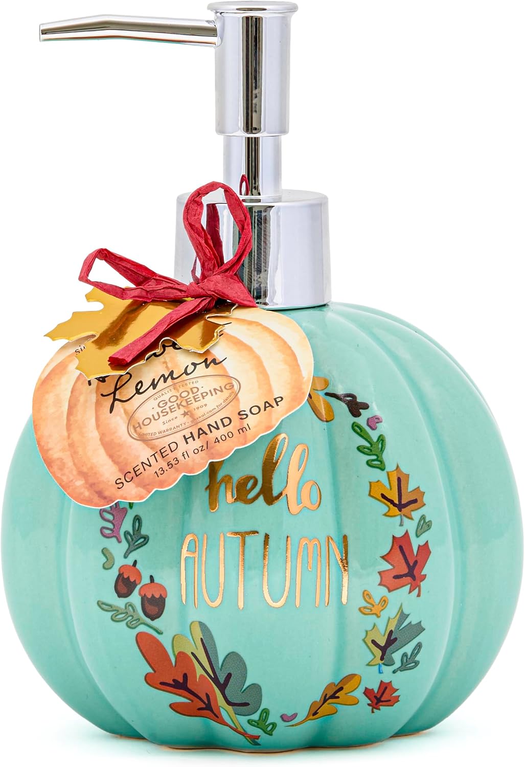 Fall Teal Pumpkin Soap Dispenser, Harvest Lemon Scent