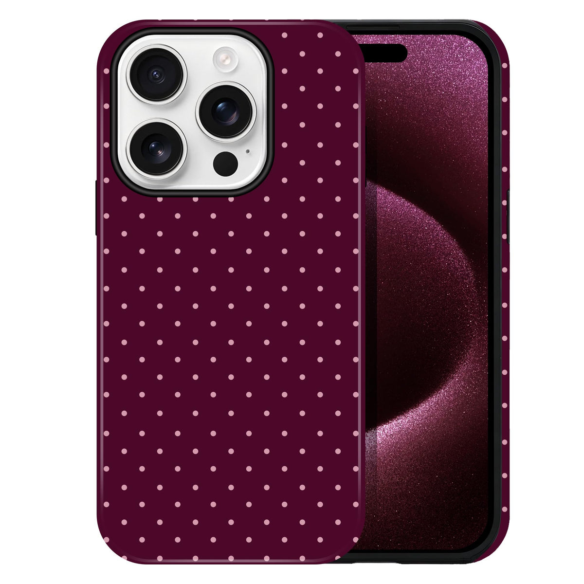 Polka Dot Pattern Phone Case for iPhone 13/14 6.1", Wine