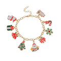 Christmas Charm Bracelet for Women,Santa Claus Snowman Tree Socks Pendant Bracelet,Adjustable Alloy Drop Bracelet for Women Xmas Party Costume Accessories Gift