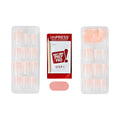 Kiss Impress No Glue Mani Press On Nails, Heroic, Bare French Manicure Kit, 30 Light Neutral + White, Squoval Short Nails with IMPROVED Adhesive, Includes Prep Pad, Manicure Stick & Mini File