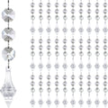 Crystal Snowflake Ornaments Christmas Tree Decorations 30-Pack Hanging Clear Acrylic Snowflake Christmas Tree Ornaments Winter Wonderland Home Decor Indoor, Snow Flake Star Xmas Holiday Party Supplies