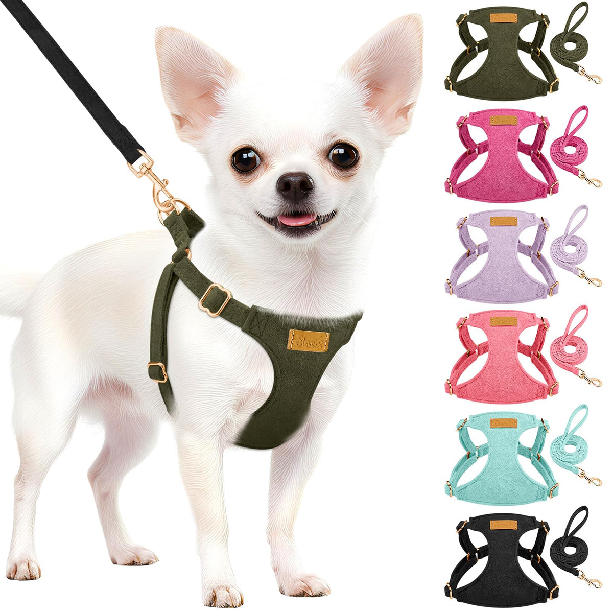 SlowTon No Pull Dog Harness with Leash for Small Medium Dogs, Flower XXS