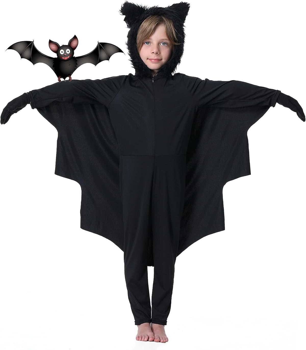 Seawhisper Bat Costume Kids Toddler Boys Girls Halloween Jumpsuit 2T-14