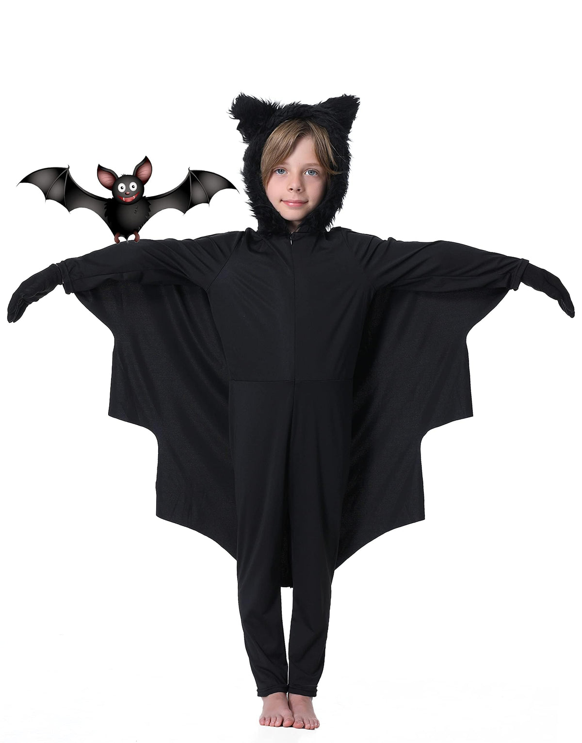 Seawhisper Bat Costume Kids Toddler Boys Girls Halloween Jumpsuit 2T-14