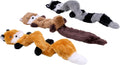 ZippyPaws Skinny Peltz - No Stuffing Dog Toy Pack to Keep Them Busy, for Medium and Large Dogs, Squeaky Pet Toys, Unstuffed Chew Toys, Soft Plush Variety Pack, Fox, Raccoon, and Squirrel - 18"