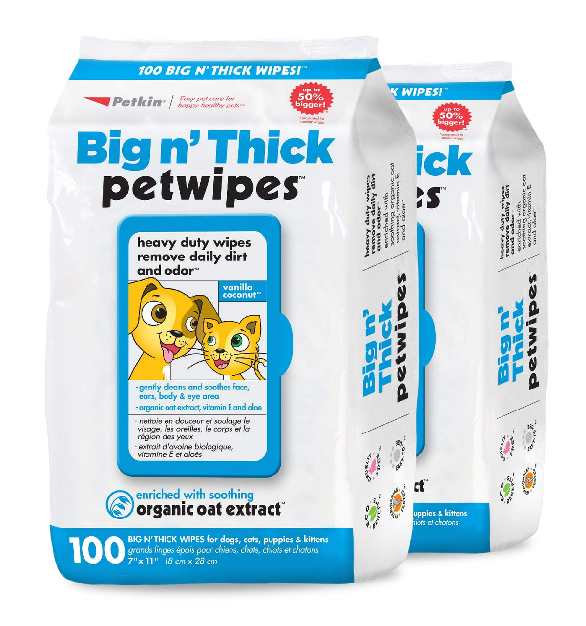 Petkin Big N' Thick Petwipes 100 ct