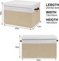 Large Toy Storage Box with Lid, Toy Chest Bin Boxes Basket with Dividers | Sturdy Toy Organizer Bin for Kids, Boys, Girls, Nursery, Living Room, Bedroom, Playroom 25"x13" x16" (Beige and White)