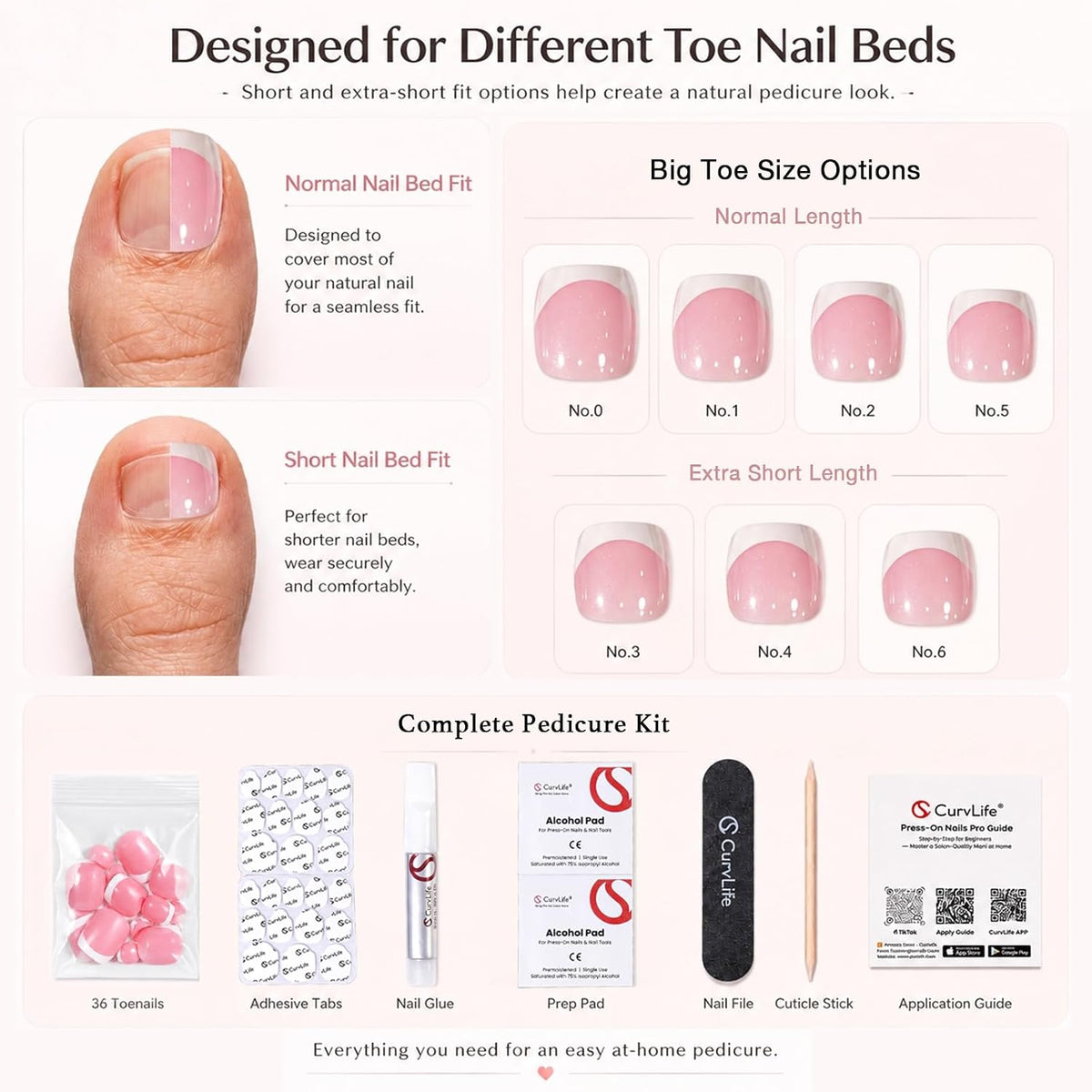 Curvlife Soft Gel Press on Toenails Short Design Milky White Fake Toe Nails Stick On Foot Nails Acrylic Glossy White Toenail Press ons Square for Easter Gift For Women